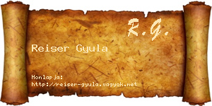 Reiser Gyula névjegykártya